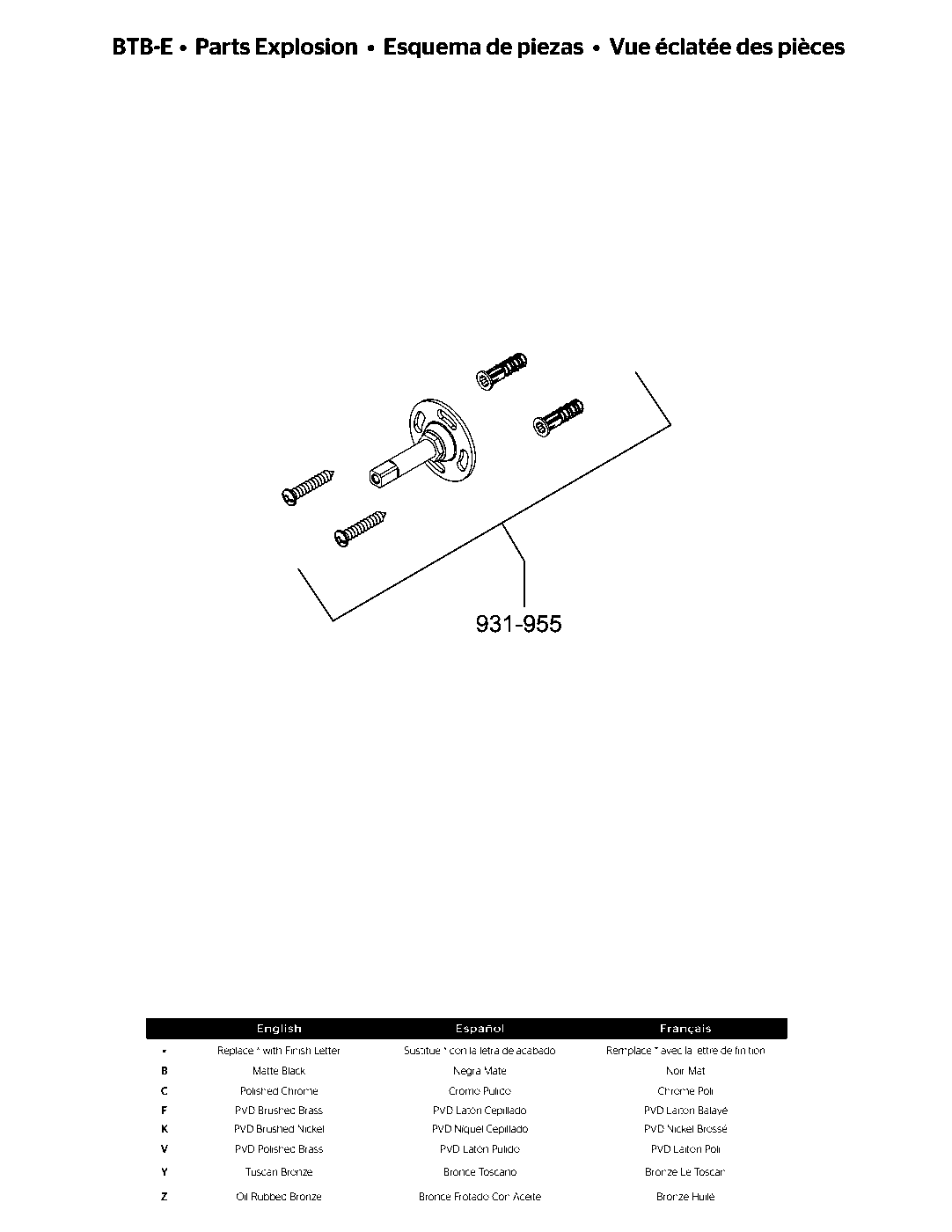 Catalina 24" Towel Bar parts diagram