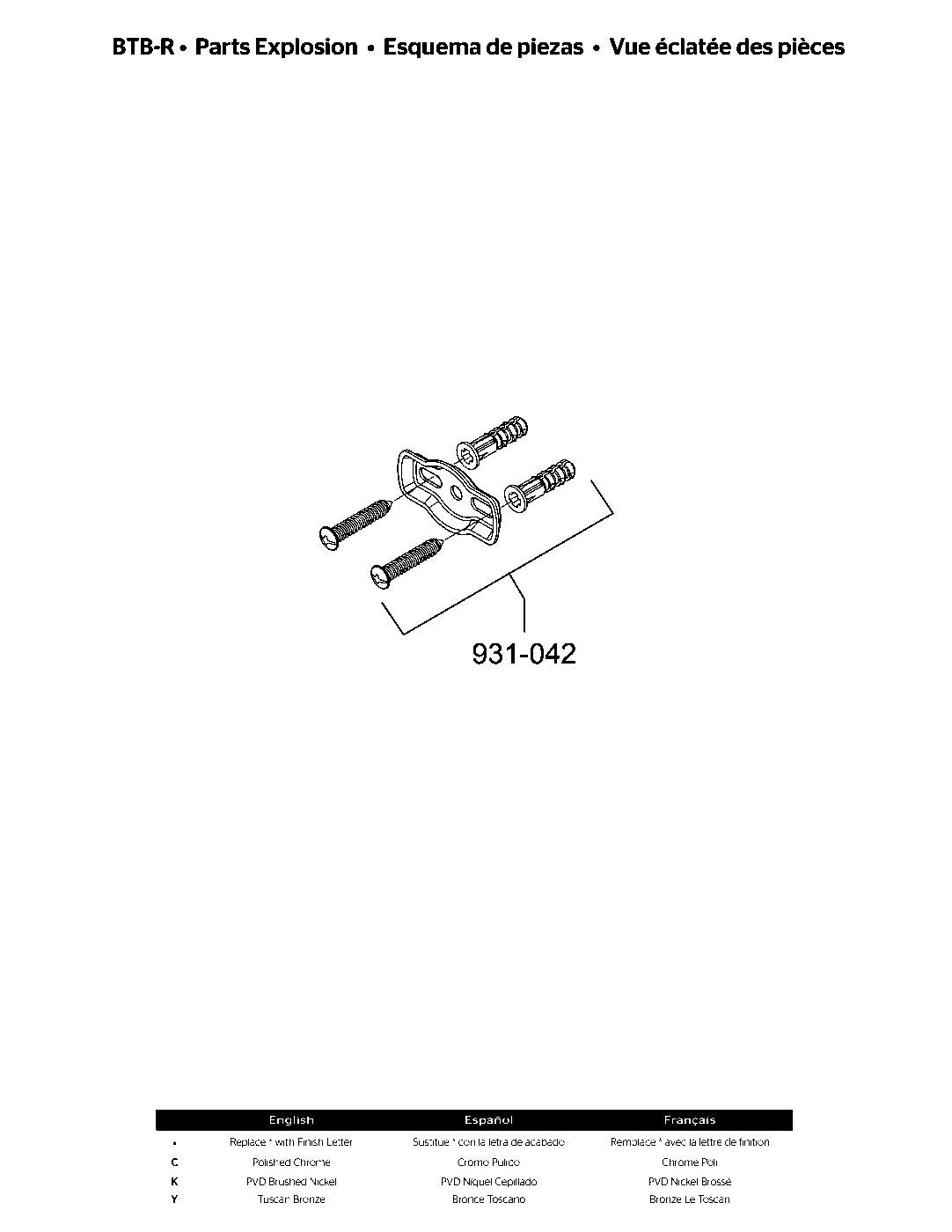 Redmond 24" Towel Bar parts diagram