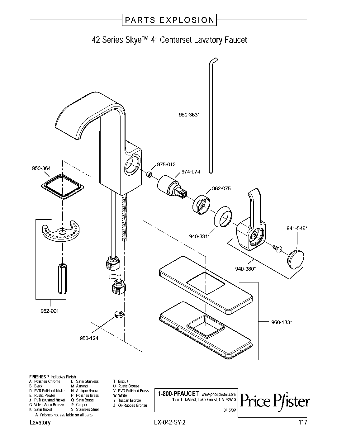 Skye Single Control Bathroom Faucet parts diagram