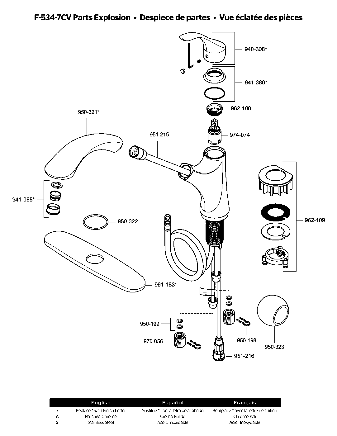 Corvo 1-Handle Pull-Out Kitchen Faucet parts diagram