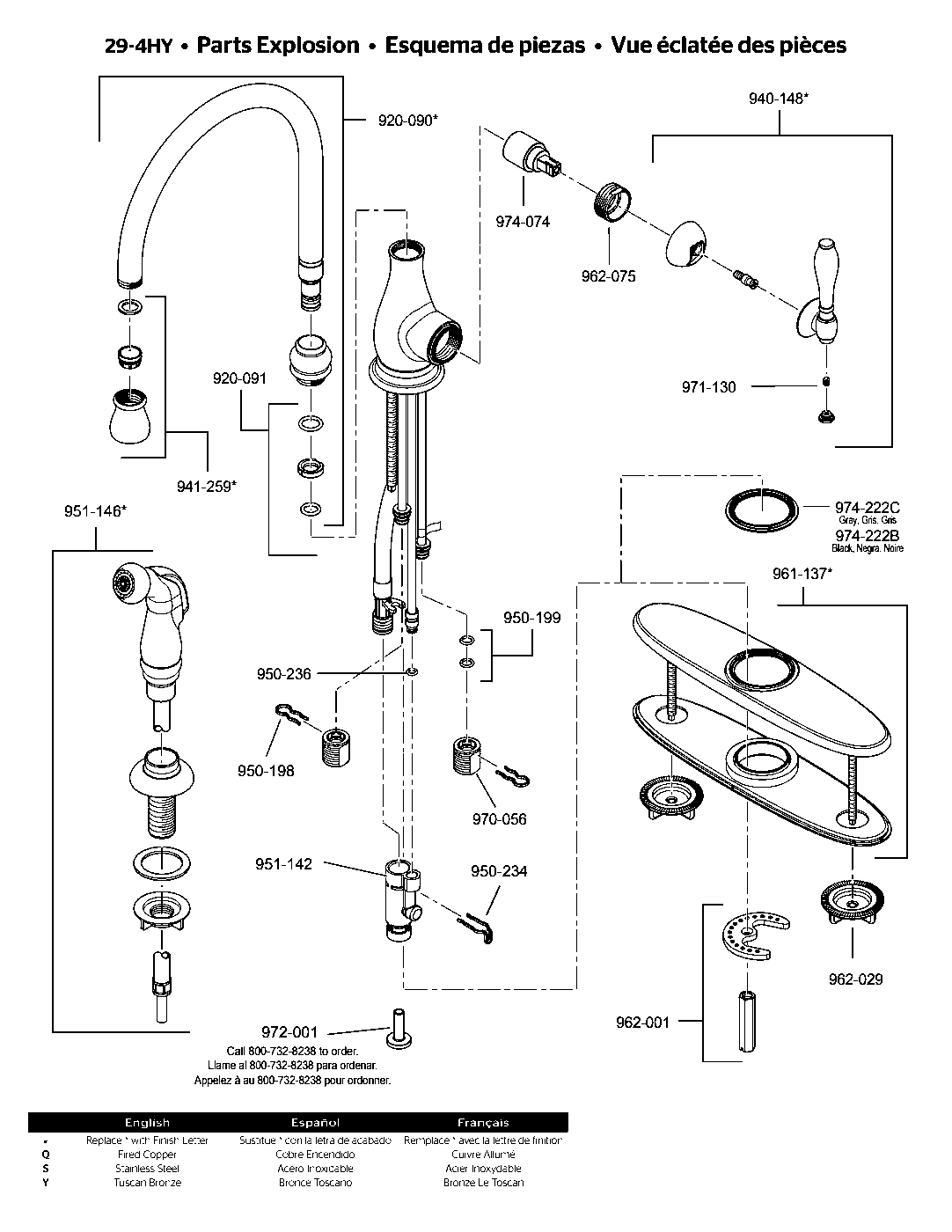 Alina 1-Handle Kitchen Faucet parts diagram