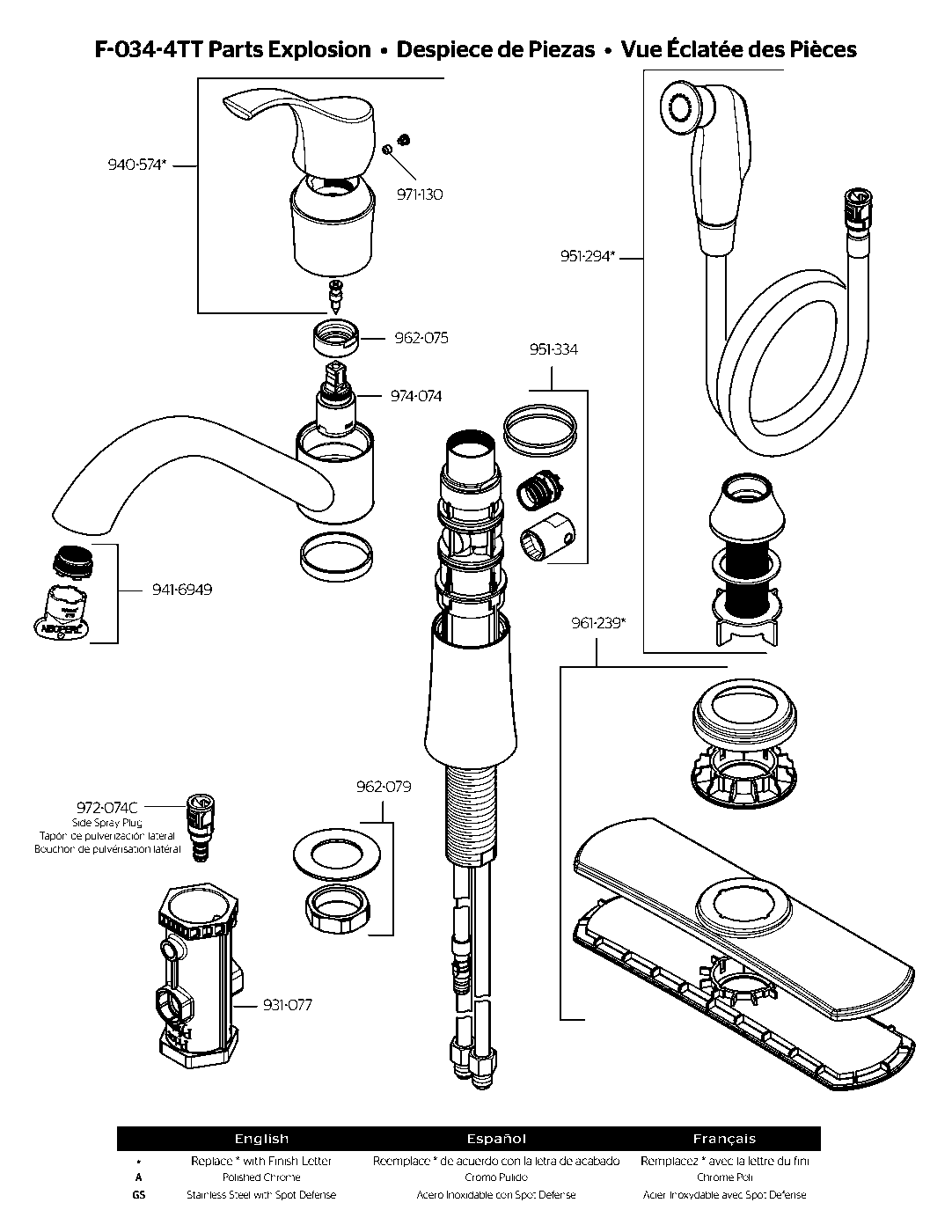 Talby 1-Handle Kitchen Faucet parts diagram