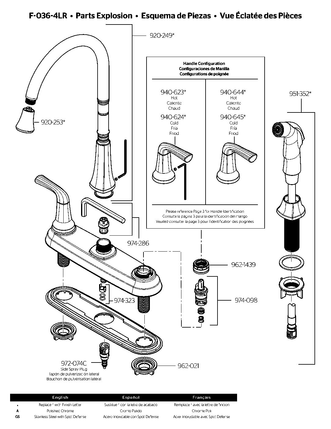 Ladera 2-Handle Kitchen Faucet parts diagram
