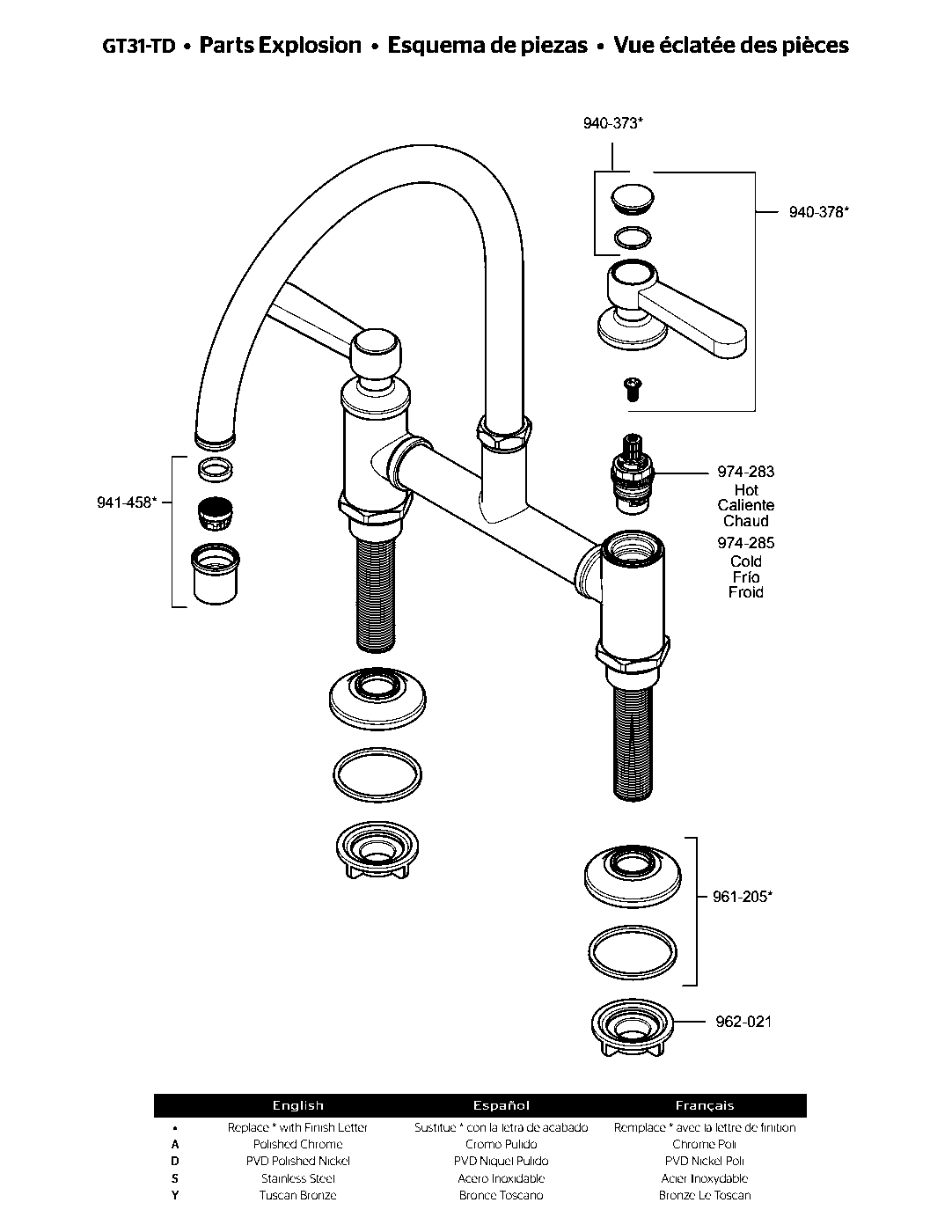 Port Haven 2-Handle Kitchen Faucet exploded parts diagram