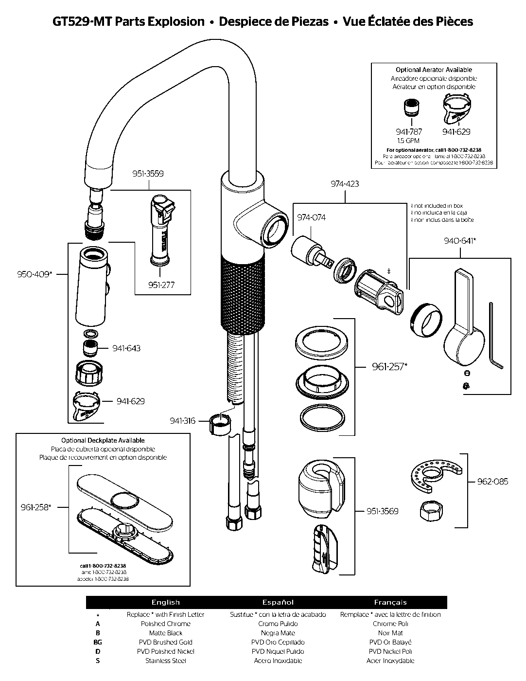 Montay 1-Handle Pull-Down Kitchen Faucet exploded parts diagram