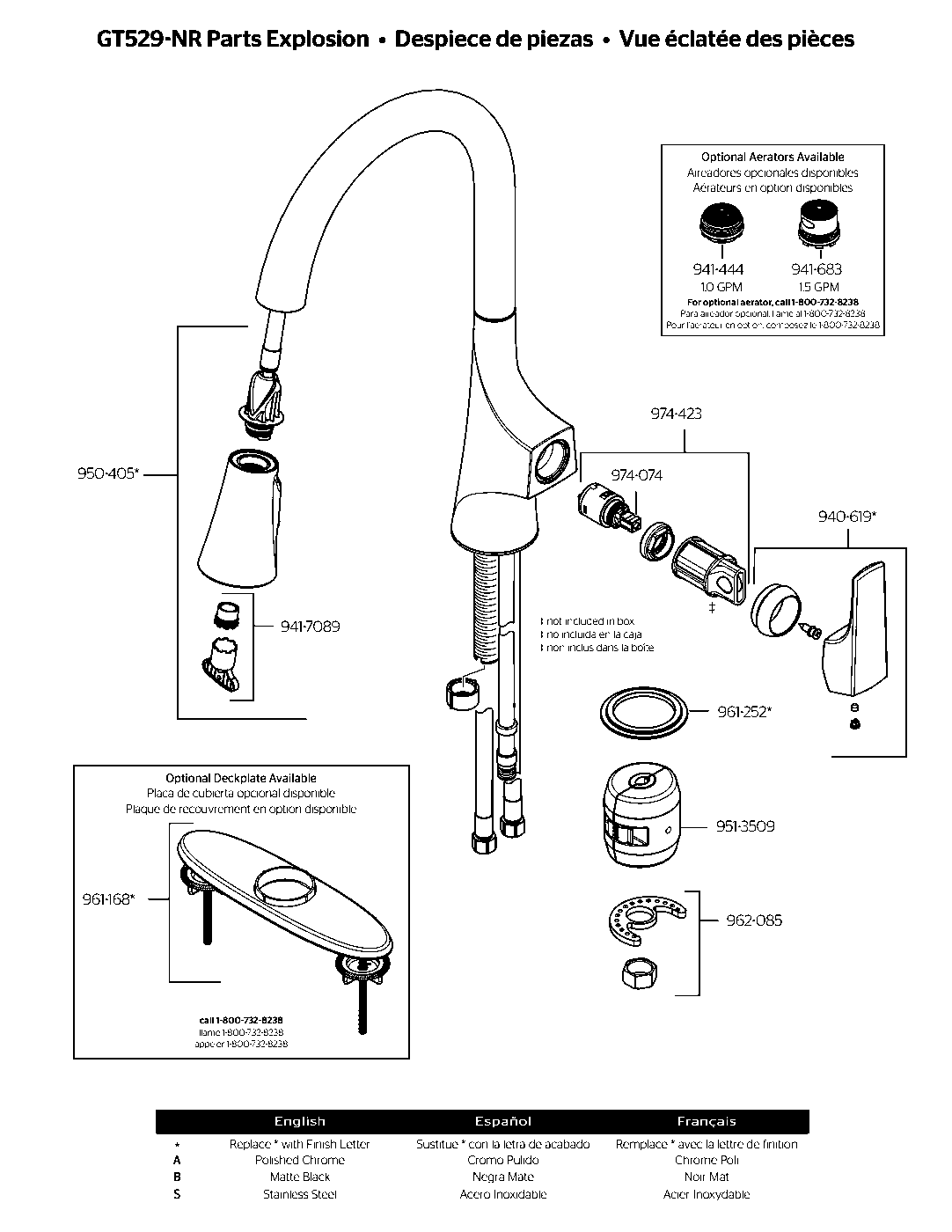 Norden 1-Handle Pull-Down Kitchen Faucet exploded parts diagram