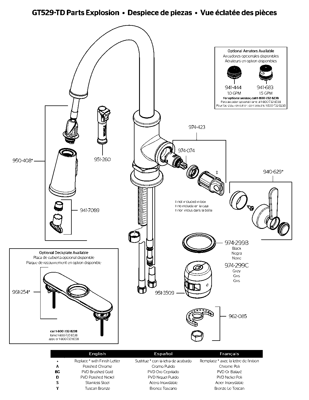 Port Haven 1-Handle Pull-Down Kitchen Faucet exploded parts diagram
