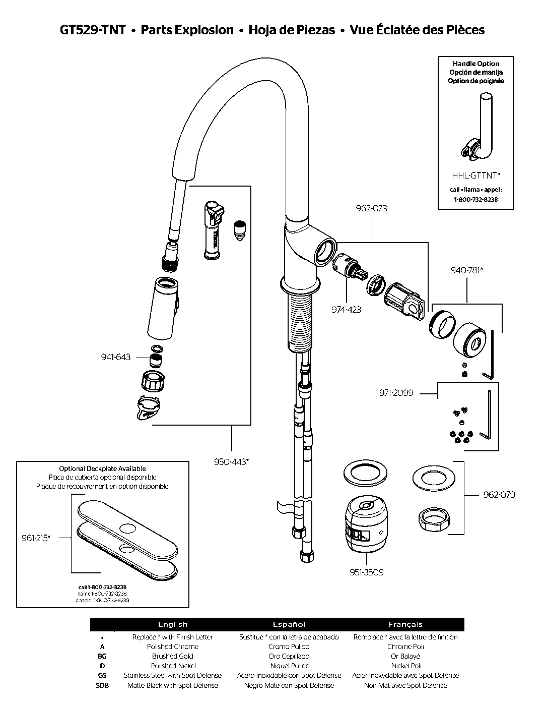 Tenet 1-Handle Pull-Down Kitchen Faucet exploded parts diagram