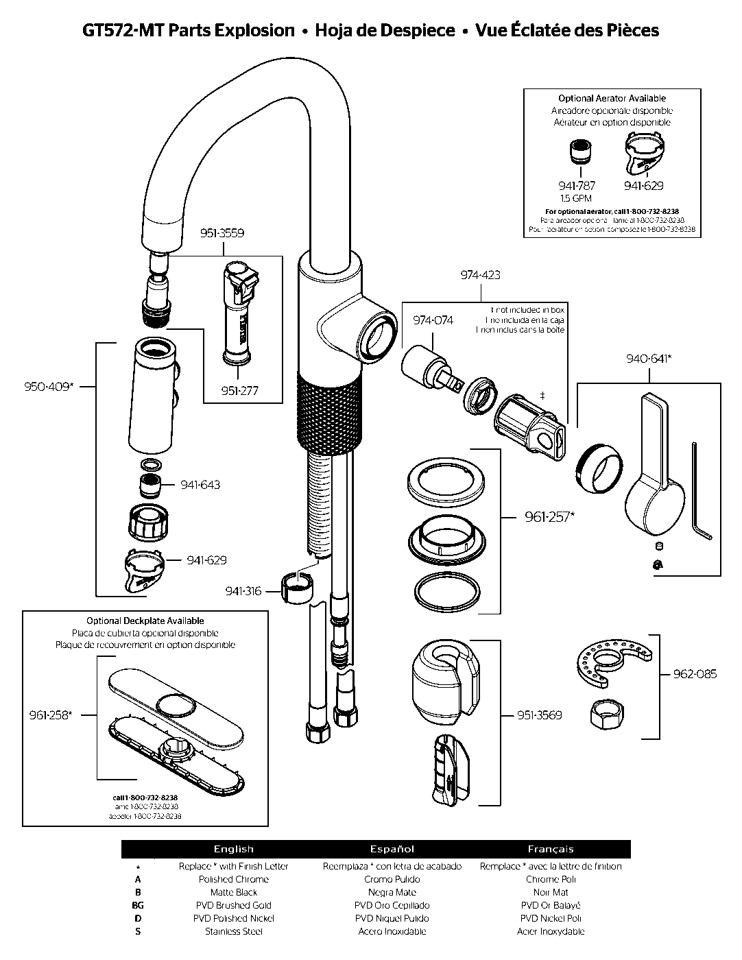 Montay 1-Handle Pull-Down Bar & Prep Faucet exploded parts diagram