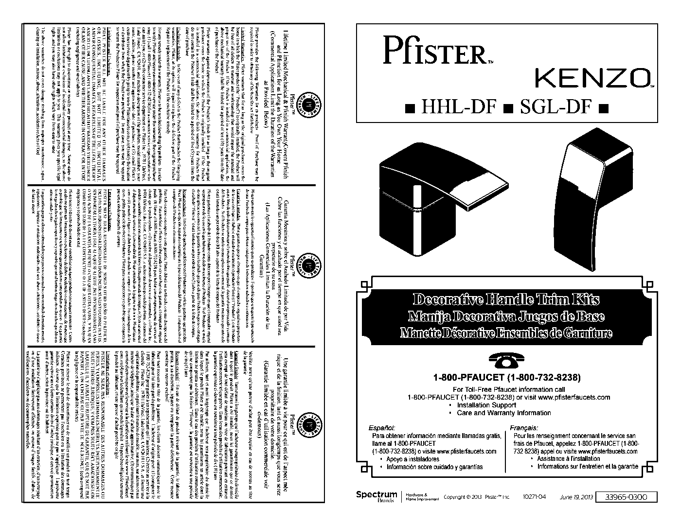 Kenzo Lever Handle Kit parts diagram
