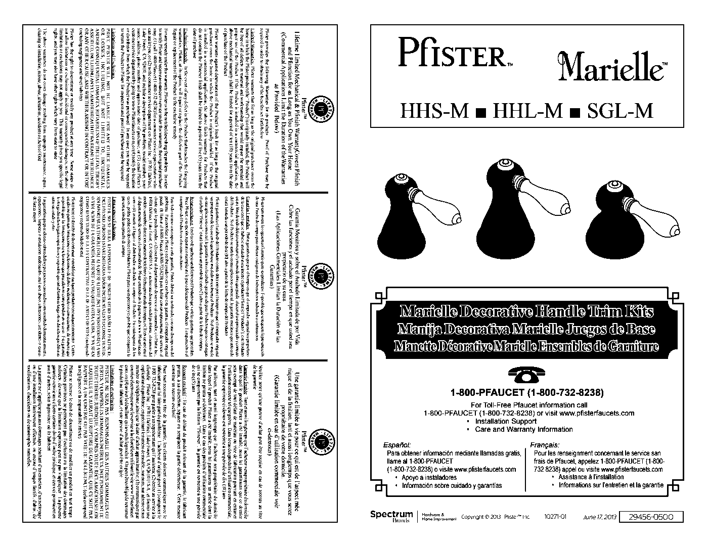 Marielle Lever Handle Kit parts diagram