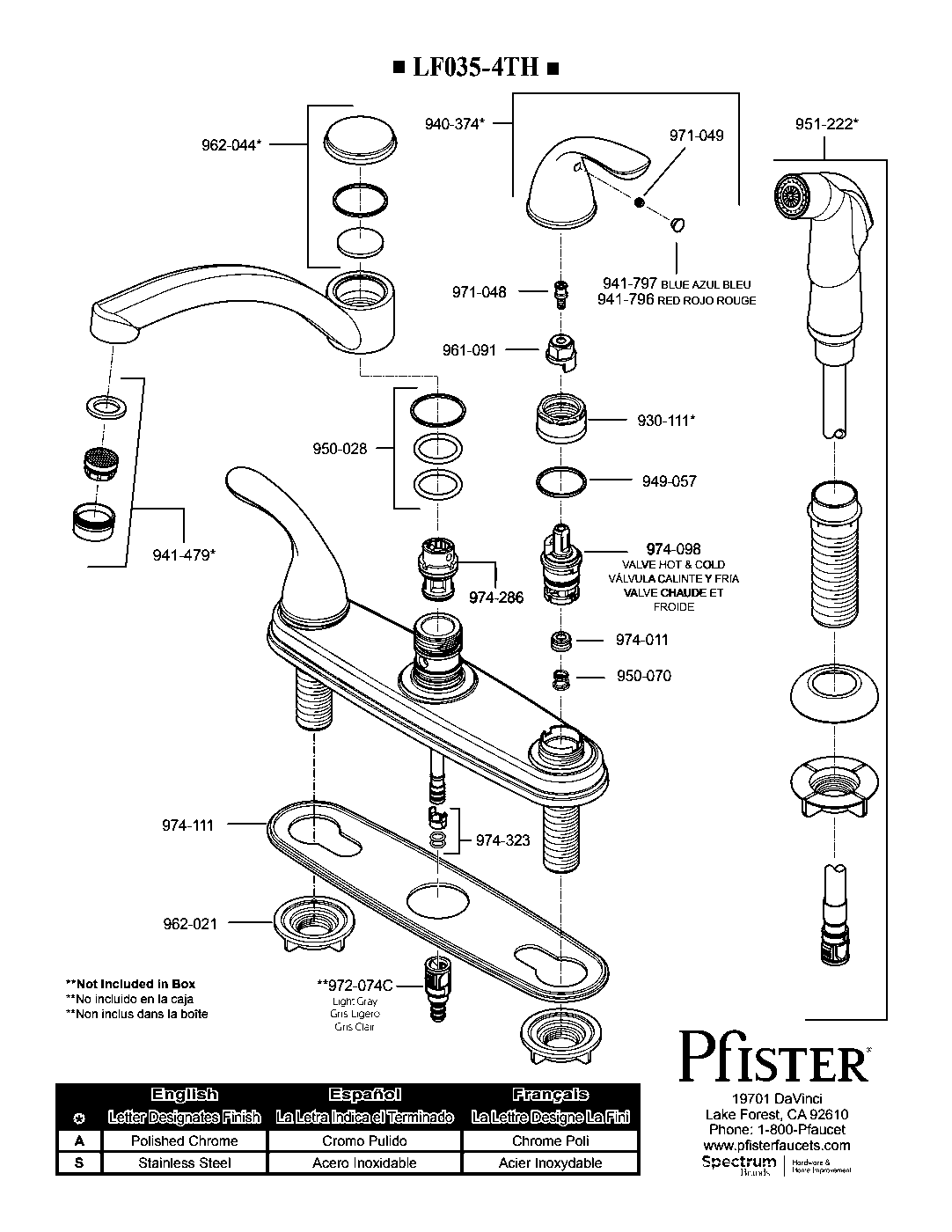 Delton 2-Handle Kitchen Faucet parts diagram