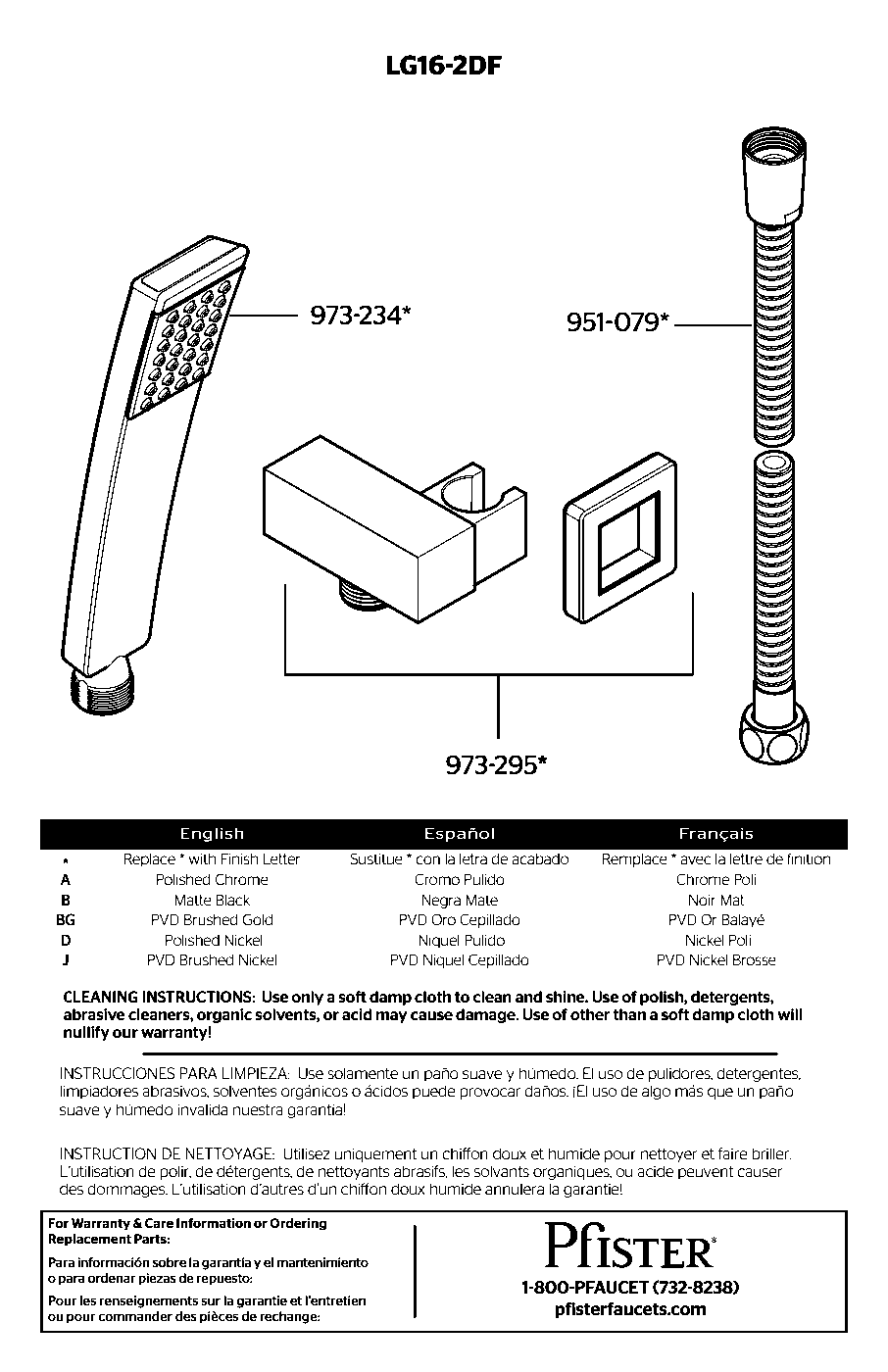 Kenzo Hand Shower Kit exploded parts diagram