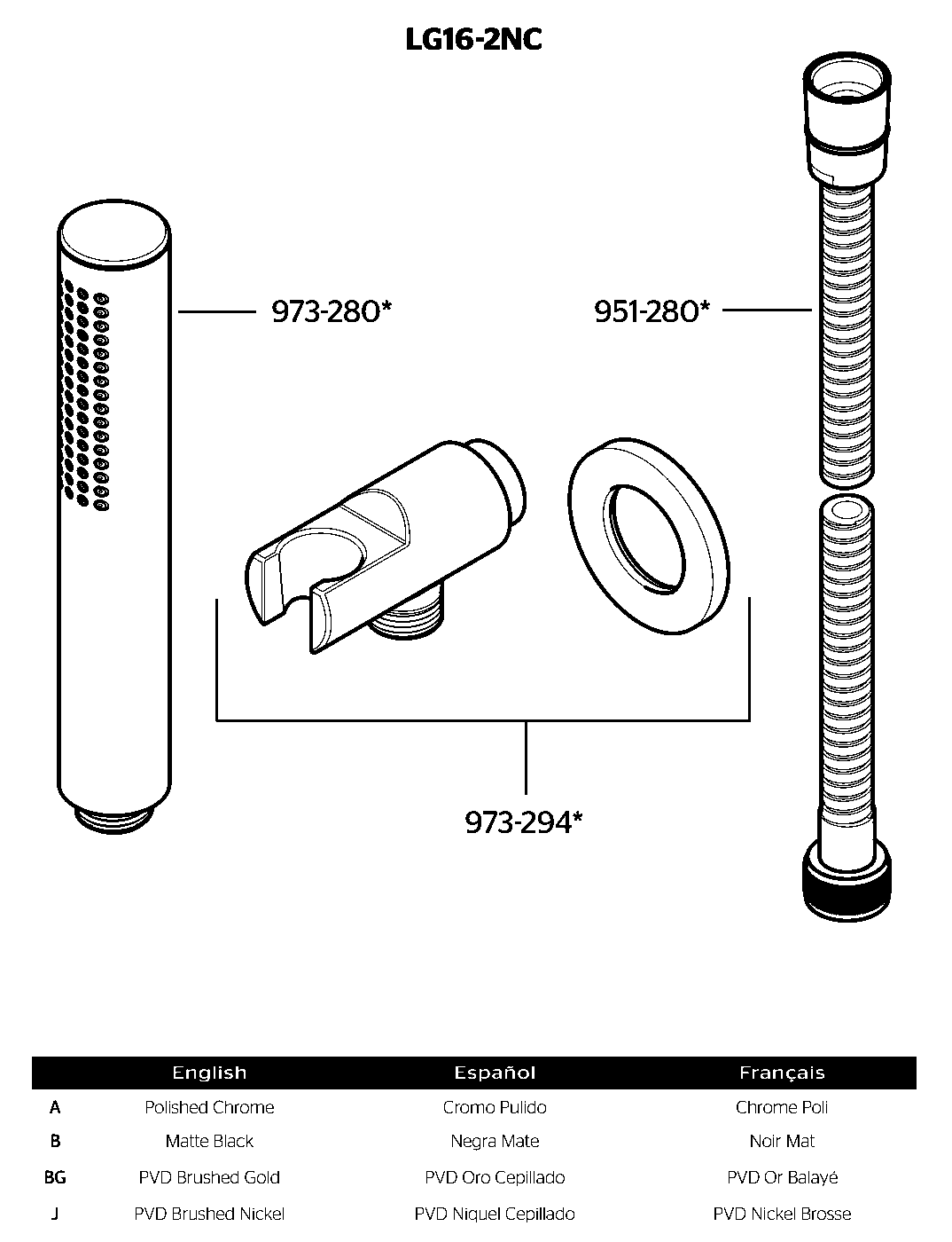 Contempra Hand Shower Kit parts diagram