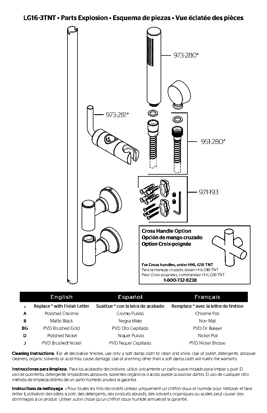 Tenet Handheld Shower Slide Bar Combo exploded parts diagram