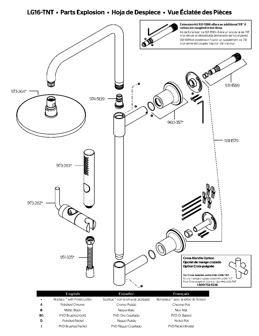 Tenet Shower Column exploded parts diagram