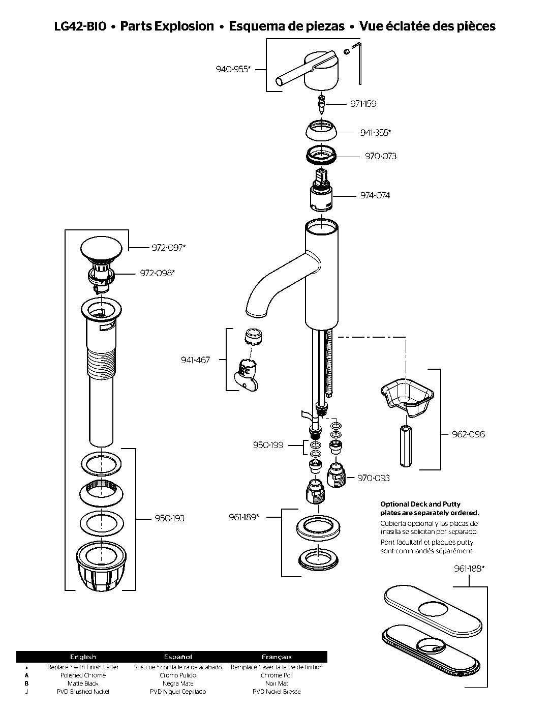 Brislin Brislin Single Control Bathroom Faucet exploded parts diagram