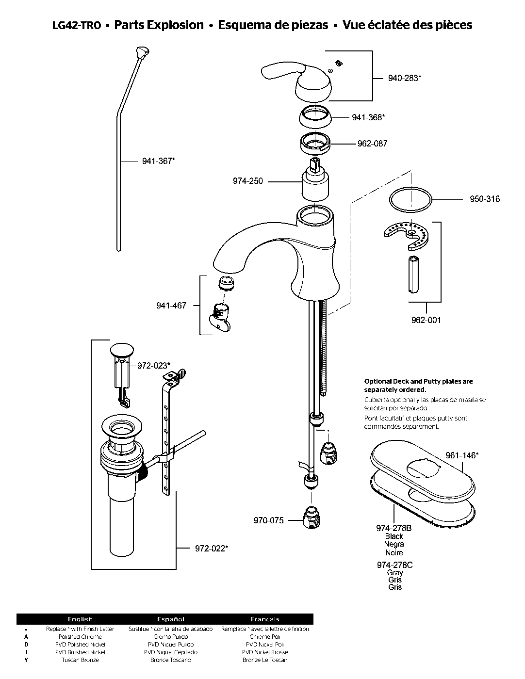 Iyla Single Control Bathroom Faucet parts diagram