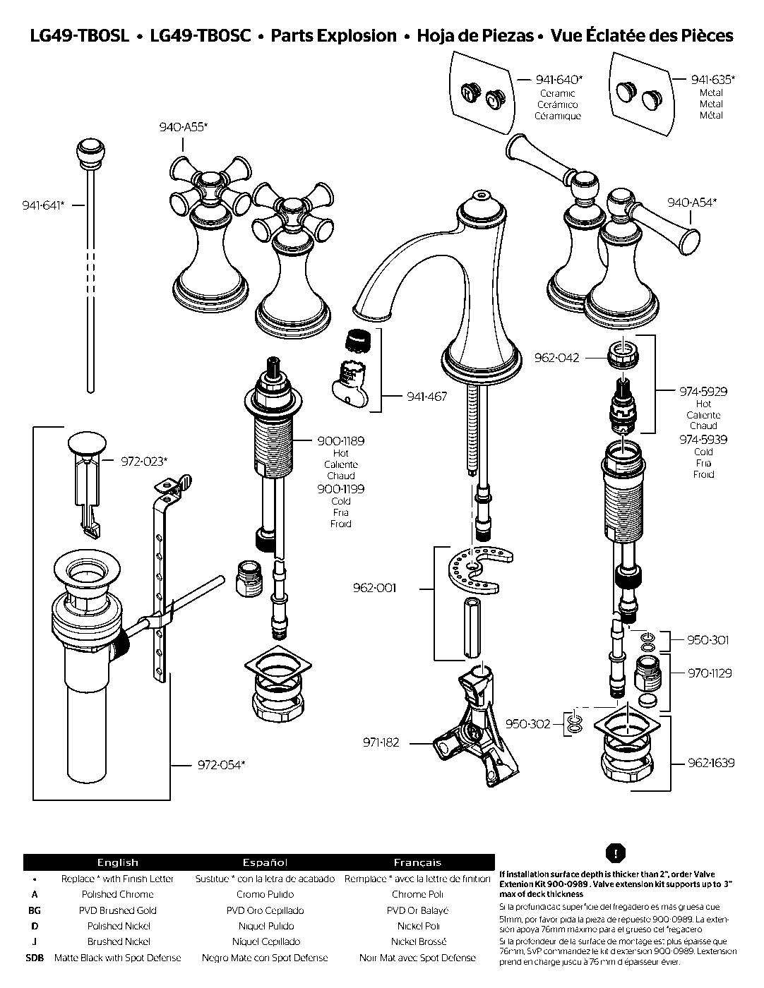 Tisbury 2-Handle 8" Widespread Bathroom Faucet parts diagram