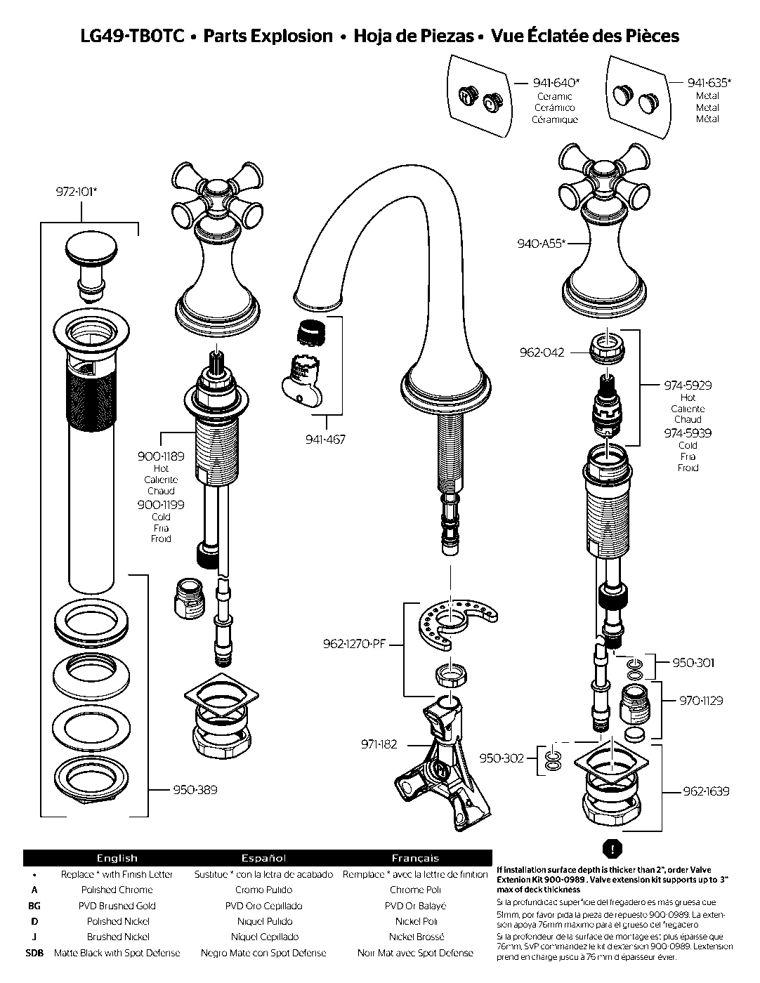 Tisbury 2-Handle 8" Widespread Bathroom Faucet parts diagram