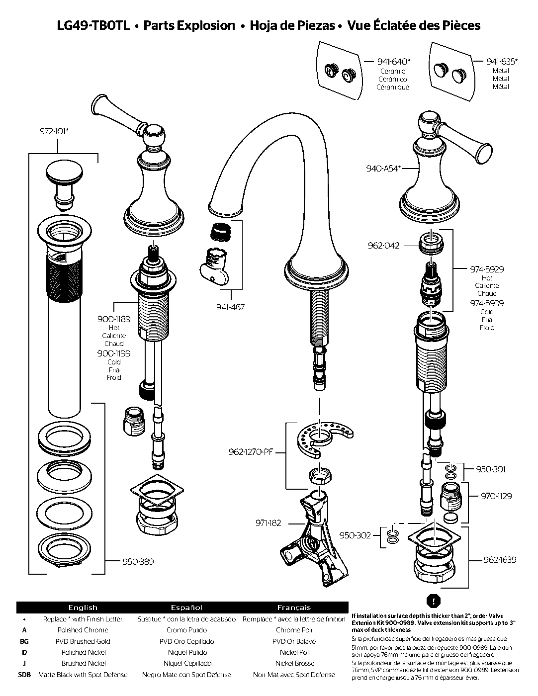 Tisbury 2-Handle 8" Widespread Bathroom Faucet parts diagram