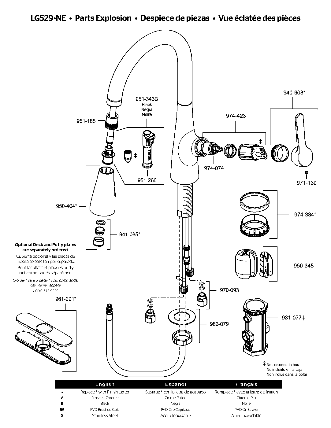 Neera 1-Handle Pull-Down Kitchen Faucet exploded parts diagram