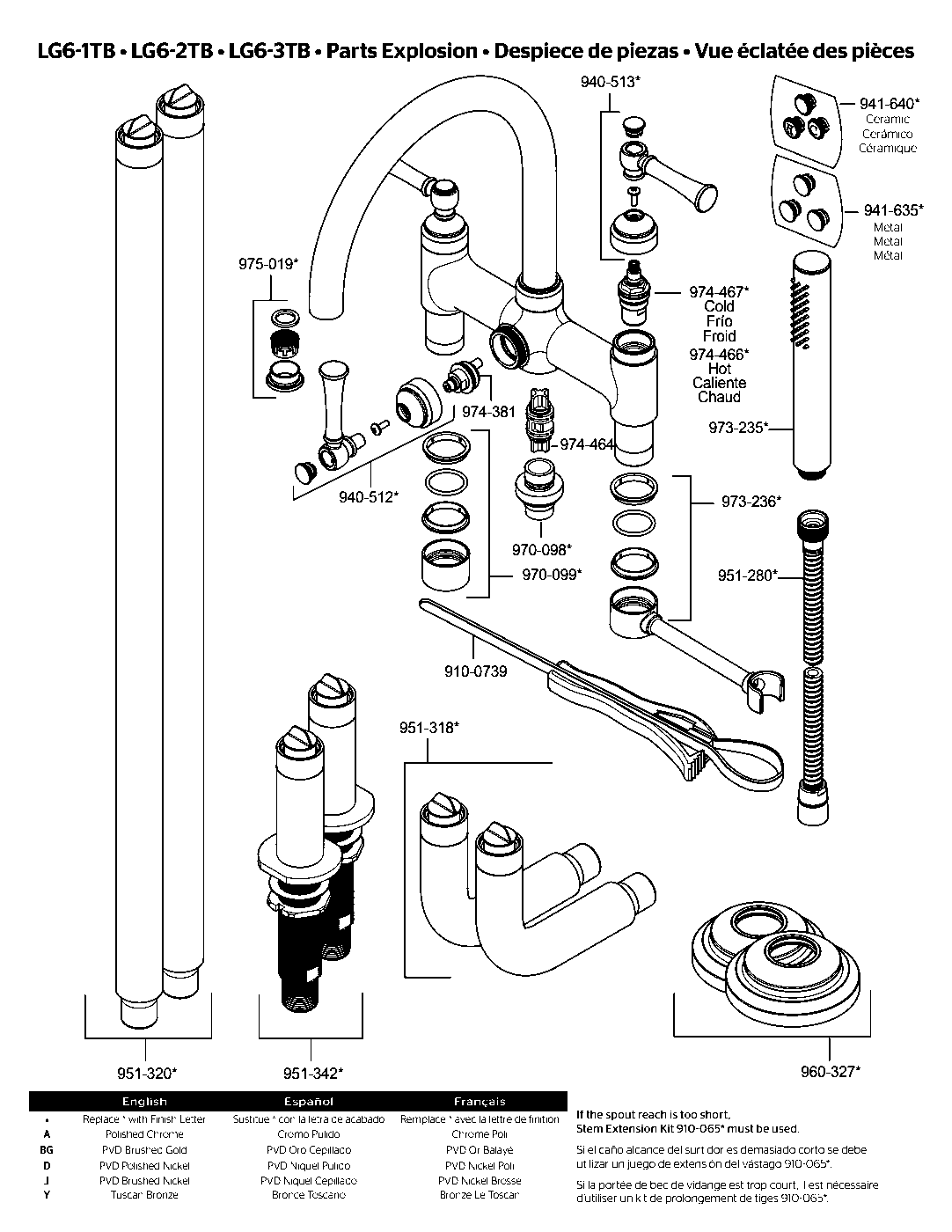 Tisbury 2-Handle Roman Tub parts diagram