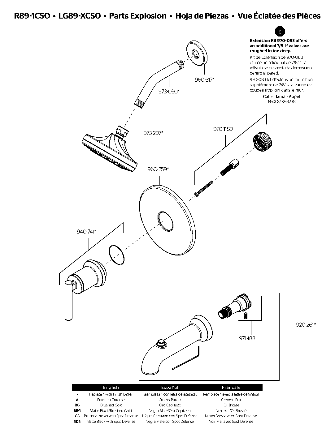 Capistrano Valve Only Trim parts diagram