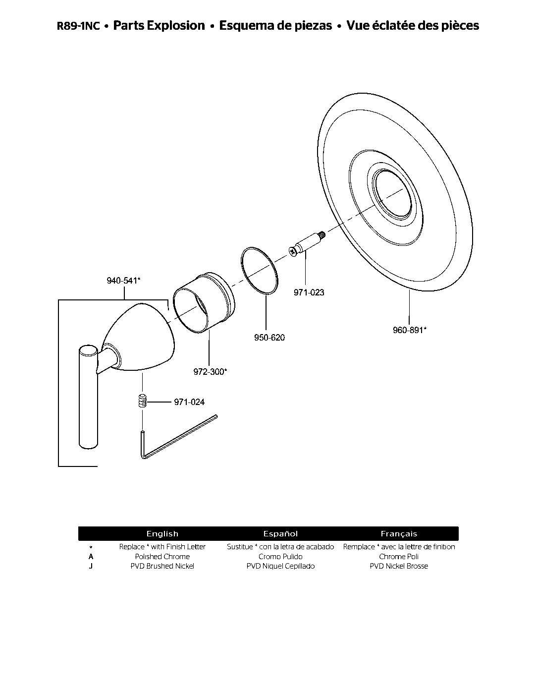 Contempra Valve Only Trim Kit parts diagram