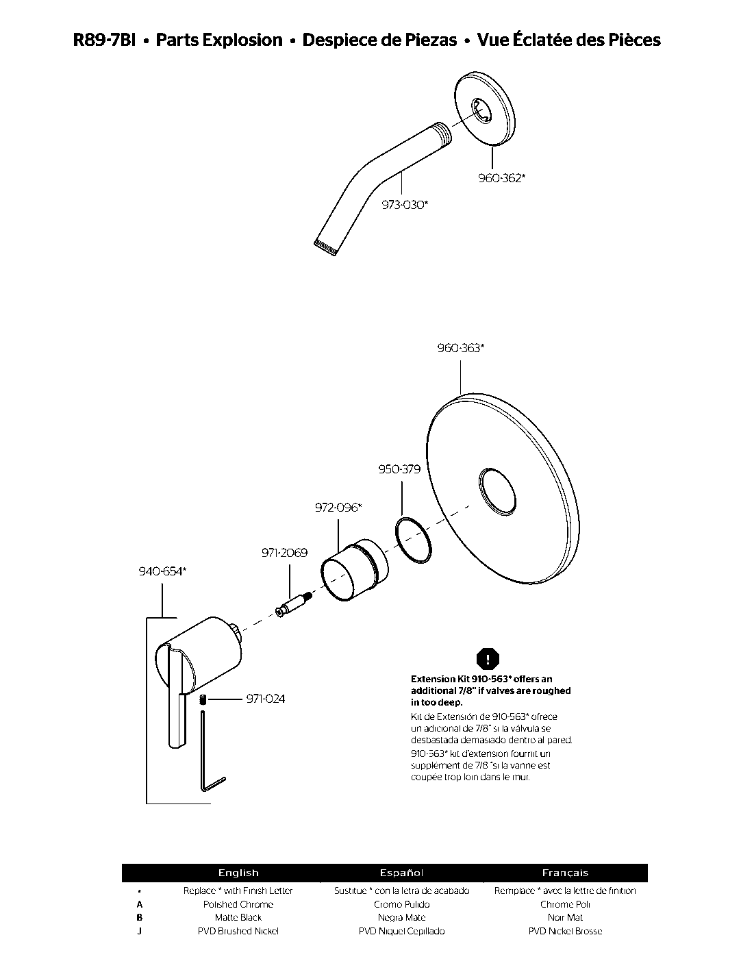 Brislin Brislin Trim Less Showerhead exploded parts diagram