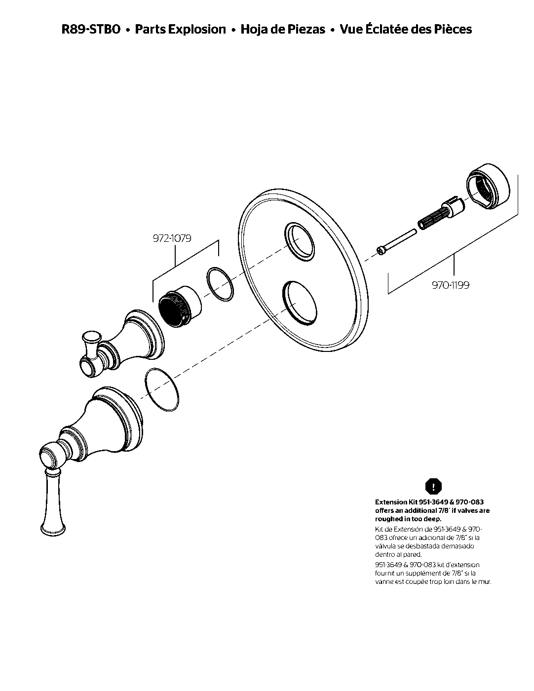 Tisbury Stacked Trim Kit parts diagram